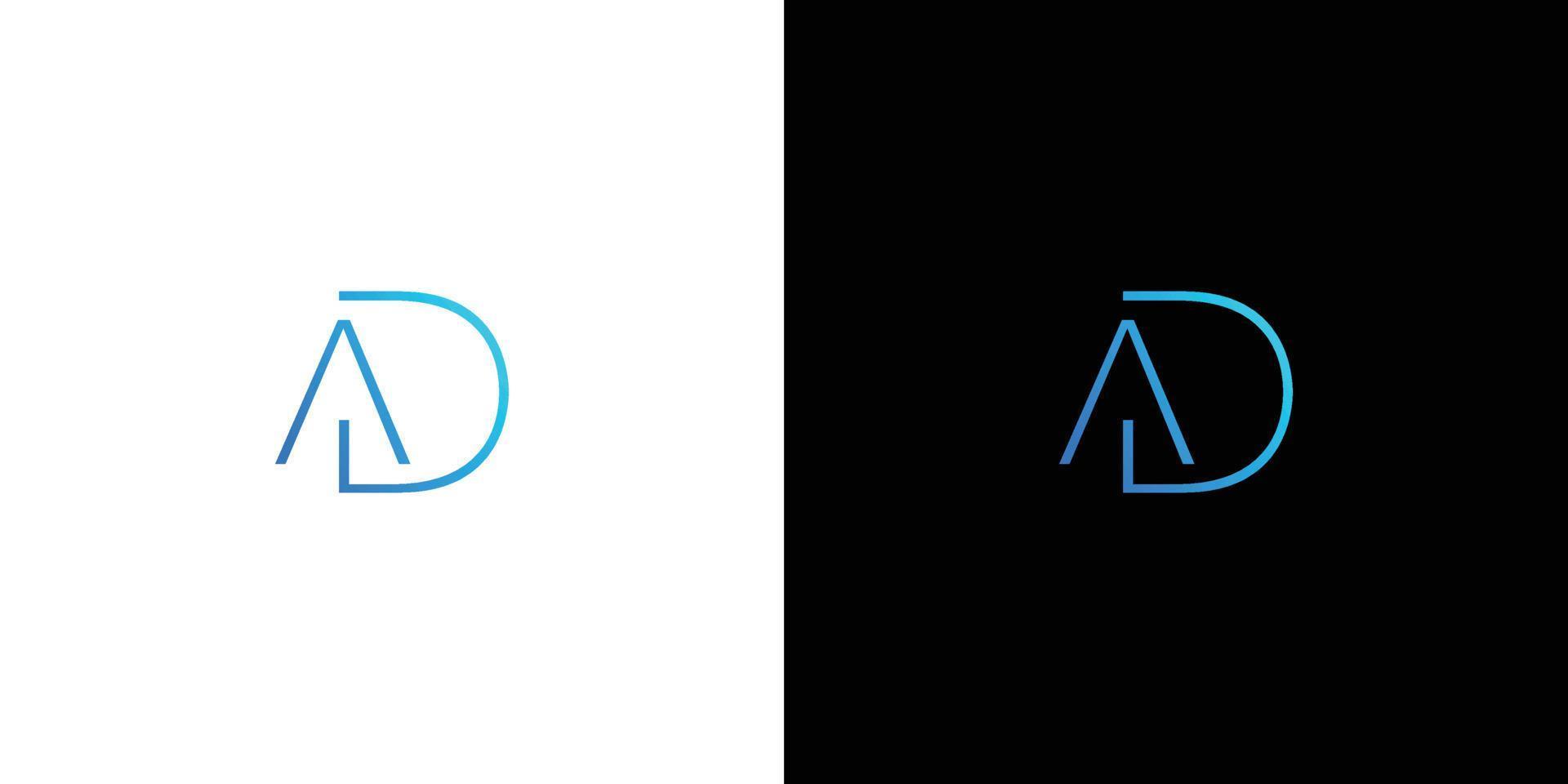 modern och professionell logotypdesign för bokstavsannonsinitialer vektor