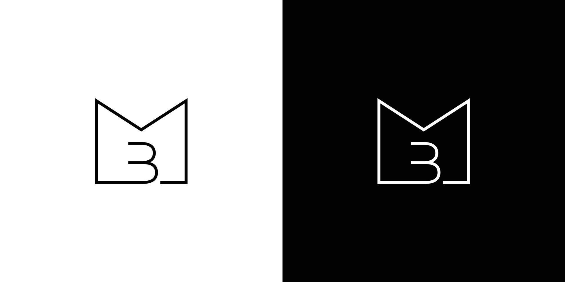 modernes und elegantes Logo-Design mit Buchstaben mb Initialen vektor