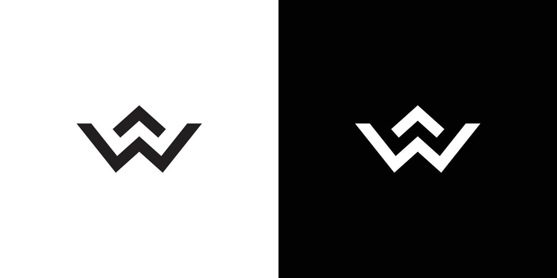 stark och modern bokstav aw initialer logotypdesign vektor