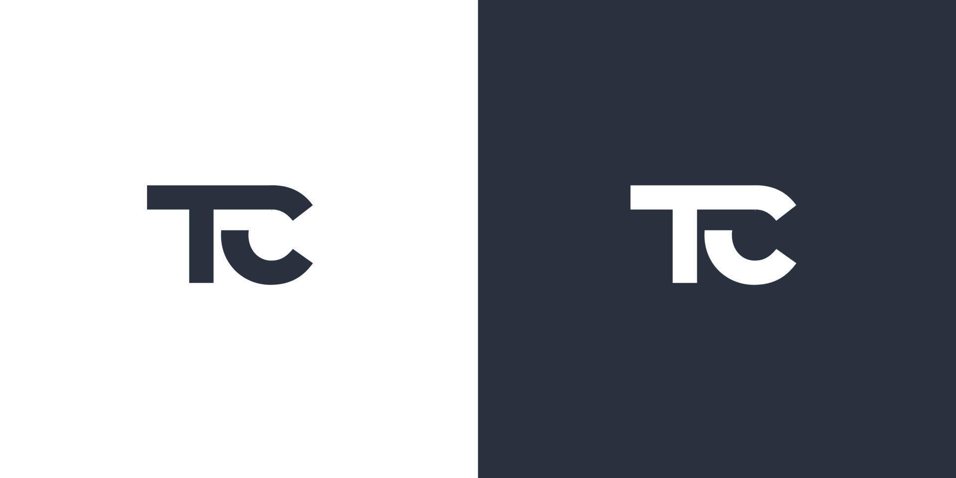 modern och elegant design för tc-bokstavens initiala logotyp vektor