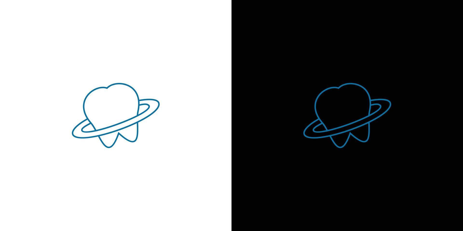 einfaches und einzigartiges Logo-Design für den Zahnarzt Planet vektor