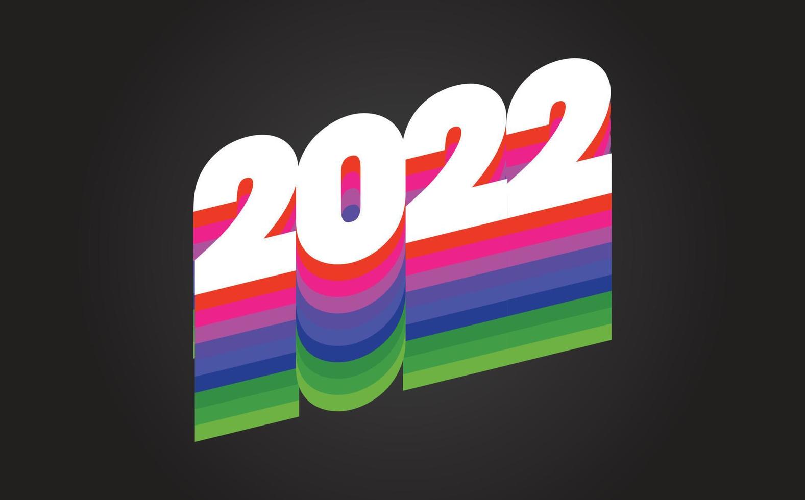 frohes neues jahr 2022 wünsche feier retro bunt verspielt 3d mischung skript textbeschriftung feiern festival premium modernes minimal alphabet numerische buchstaben editierbare vektordatei vektor