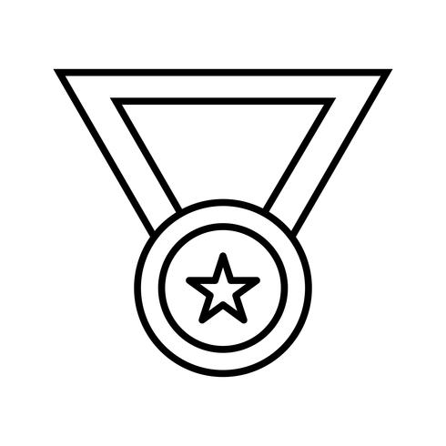 Medalj Linje Svart Ikon vektor