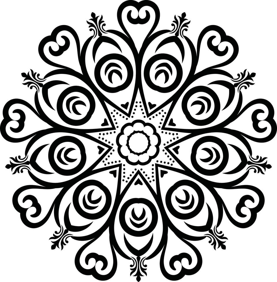 mandalas målarbok sidor, dekorativ rund prydnad i blomform, orientalisk vektor, anti-stress terapimönster, väv designelement, yoga logotyper vektor