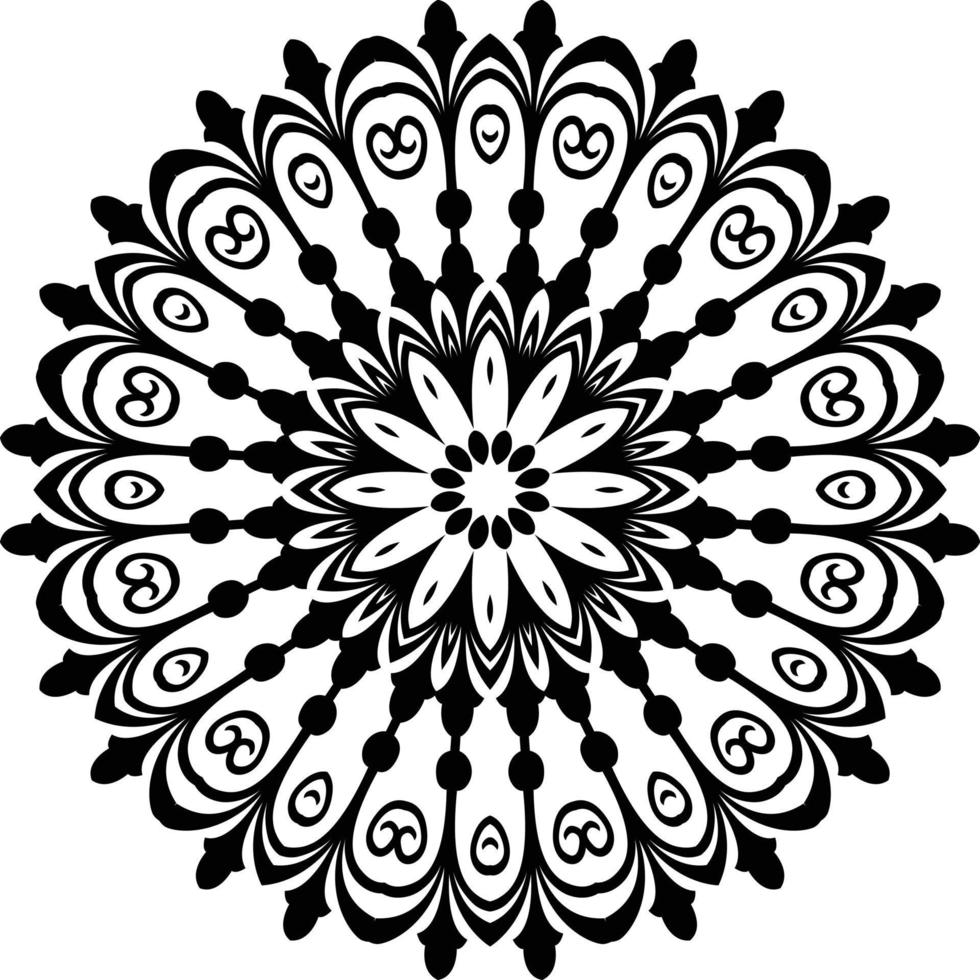 mandalas målarbok sidor, dekorativ rund prydnad i blomform, orientalisk vektor, anti-stress terapimönster, väv designelement, yoga logotyper vektor