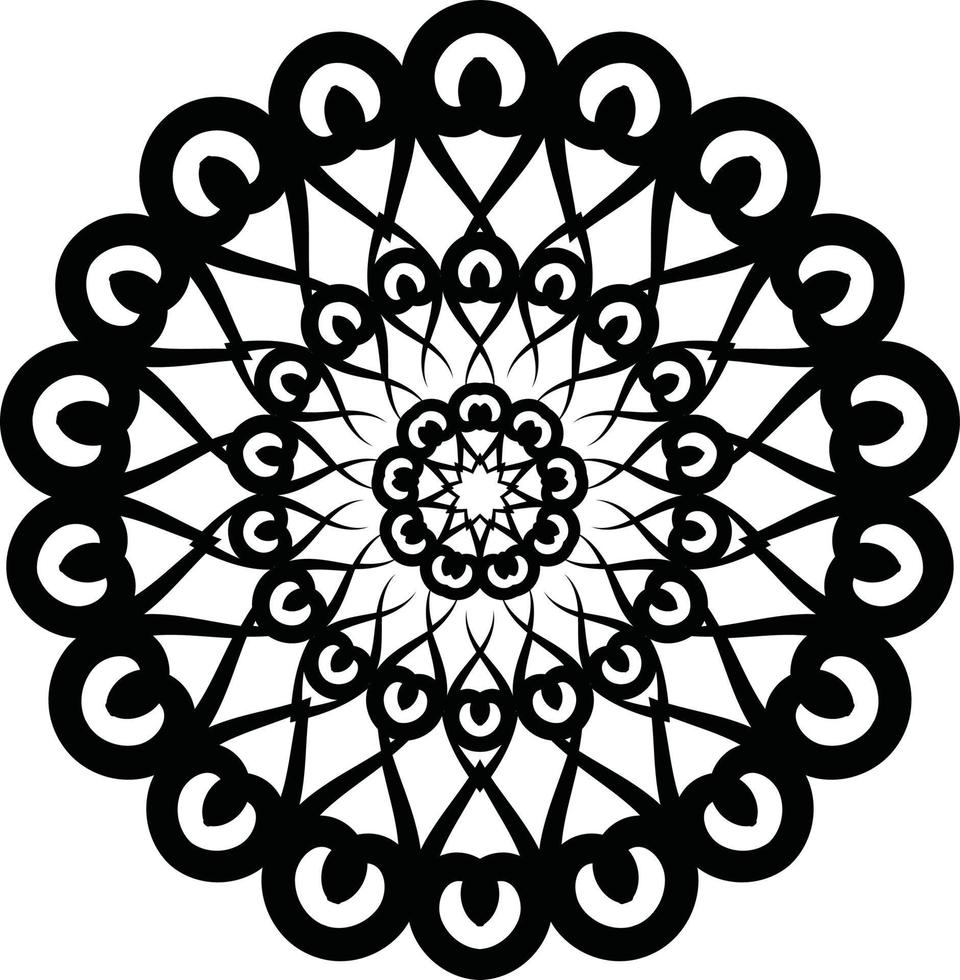 mandalas målarbok sidor, dekorativ rund prydnad i blomform, orientalisk vektor, anti-stress terapimönster, väv designelement, yoga logotyper vektor