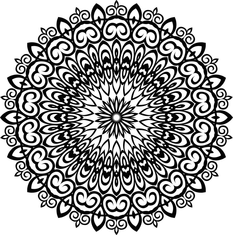 mandalas målarbok sidor, dekorativ rund prydnad i blomform, orientalisk vektor, anti-stress terapimönster, väv designelement, yoga logotyper vektor