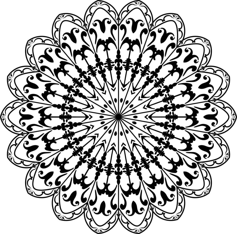 Mandalas-Malbuchseiten, dekoratives rundes Ornament in Blumenform, orientalischer Vektor, Anti-Stress-Therapiemuster, Webdesignelemente, Yoga-Logos-Vektor vektor