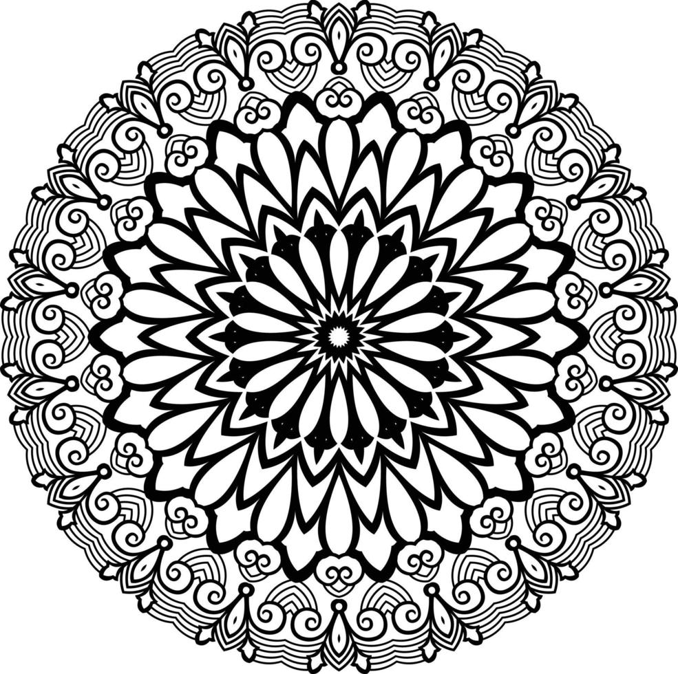 Mandalas-Malbuchseiten, dekoratives rundes Ornament in Blumenform, orientalischer Vektor, Anti-Stress-Therapiemuster, Webdesignelemente, Yoga-Logos-Vektor vektor