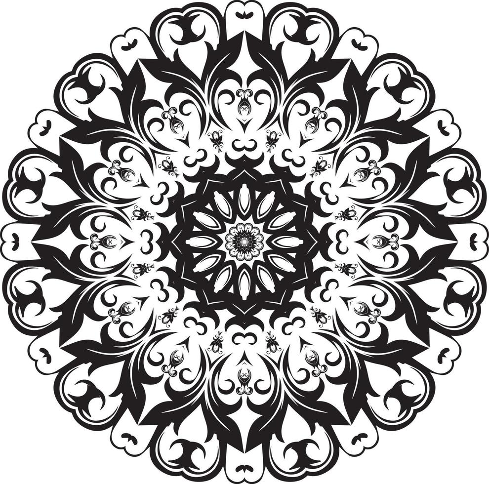 mandalas målarbok sidor, dekorativ rund prydnad i blomform, orientalisk vektor, anti-stress terapimönster, väv designelement, yoga logotyper vektor