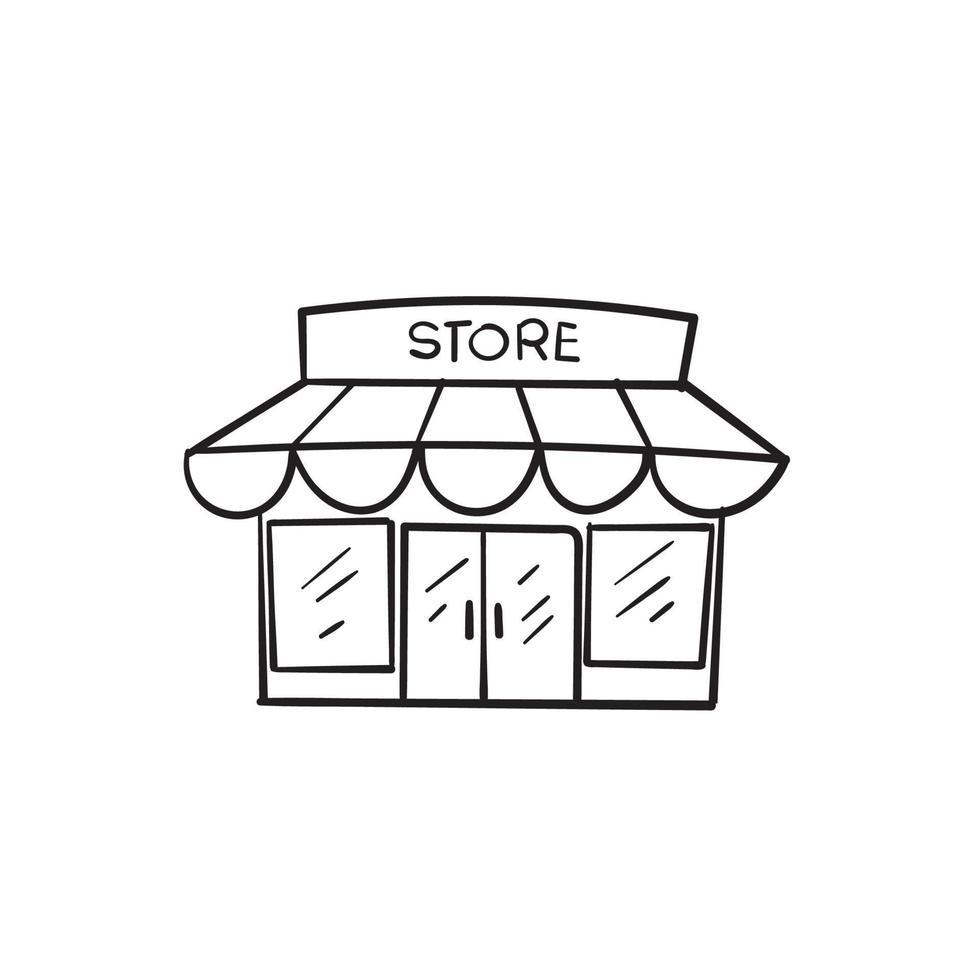 Doodle-Shop-Symbol Illustration Vektor isoliert Hintergrund