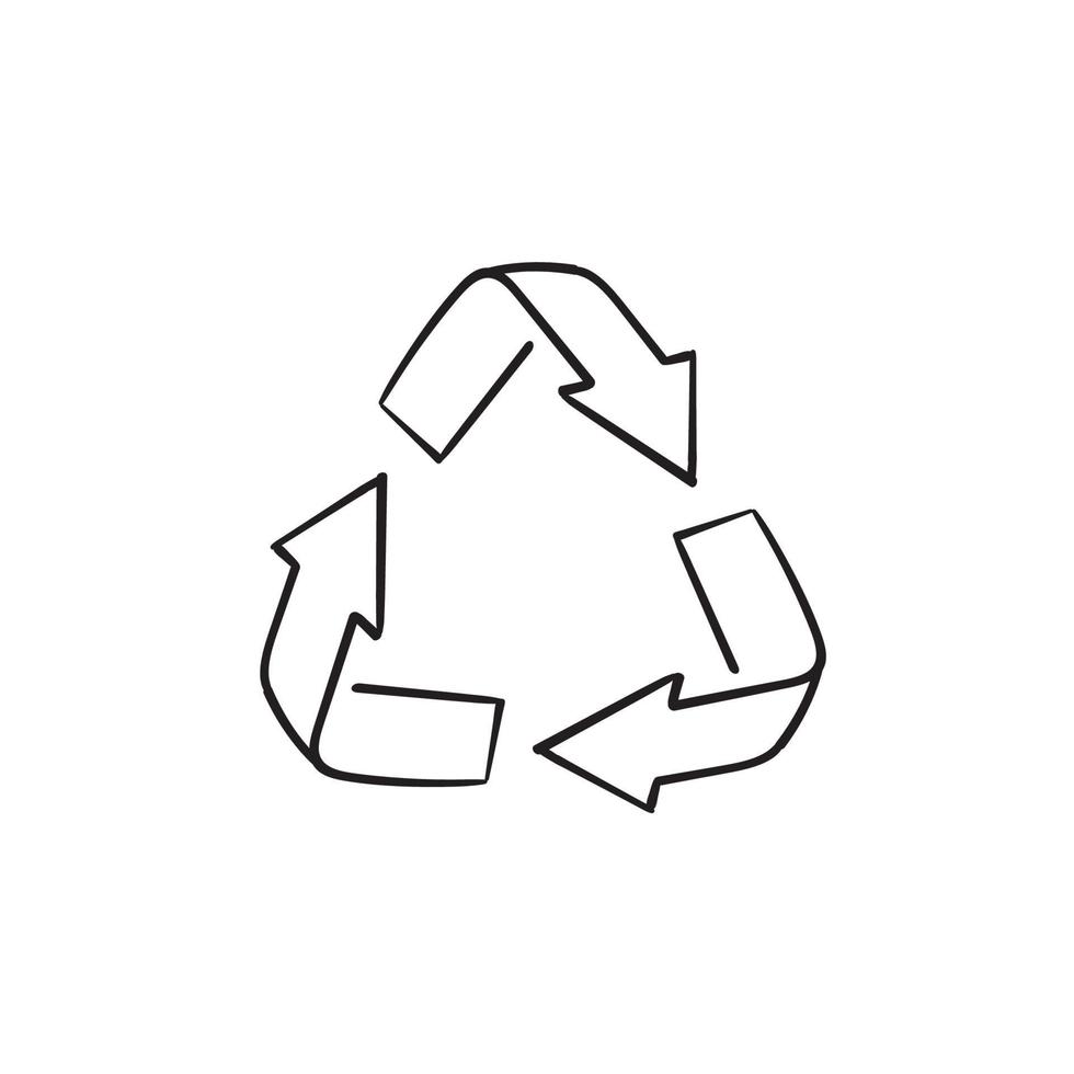 Hand gezeichnetes Gekritzel recyceln Symbol Vektor-Illustrationssymbol vektor