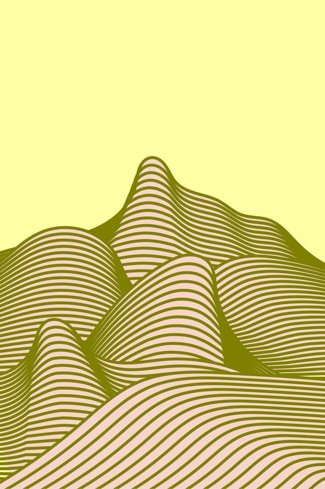 landskapstapetdesign med bergslinjekonster, lyxig bakgrundsdesign för omslaget, inbjudningsbakgrund, förpackningsdesign, tyg och tryck. vektor illustration.