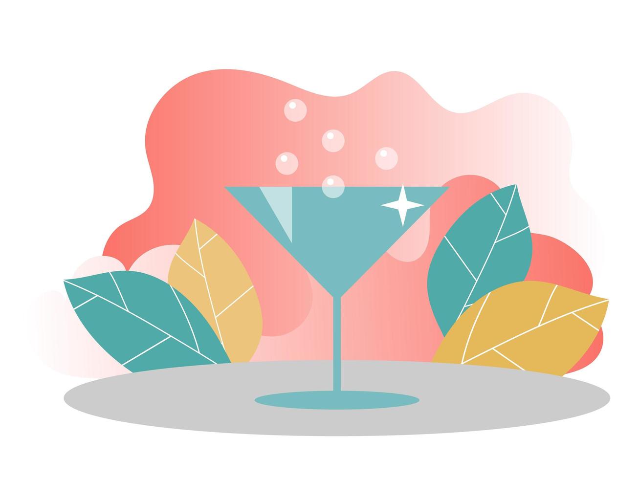 Illustration des Cocktails. Konzept für Webbanner. Vorlage für Landingpage vektor