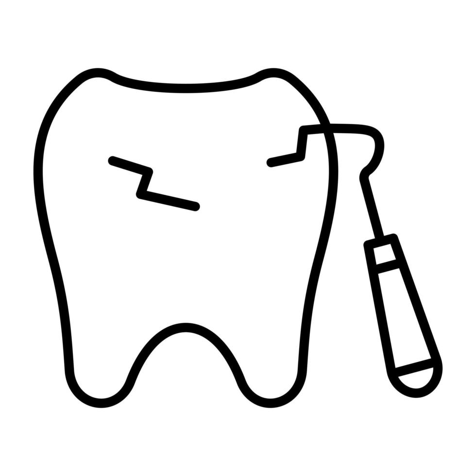 tand skalning linje ikon vektor