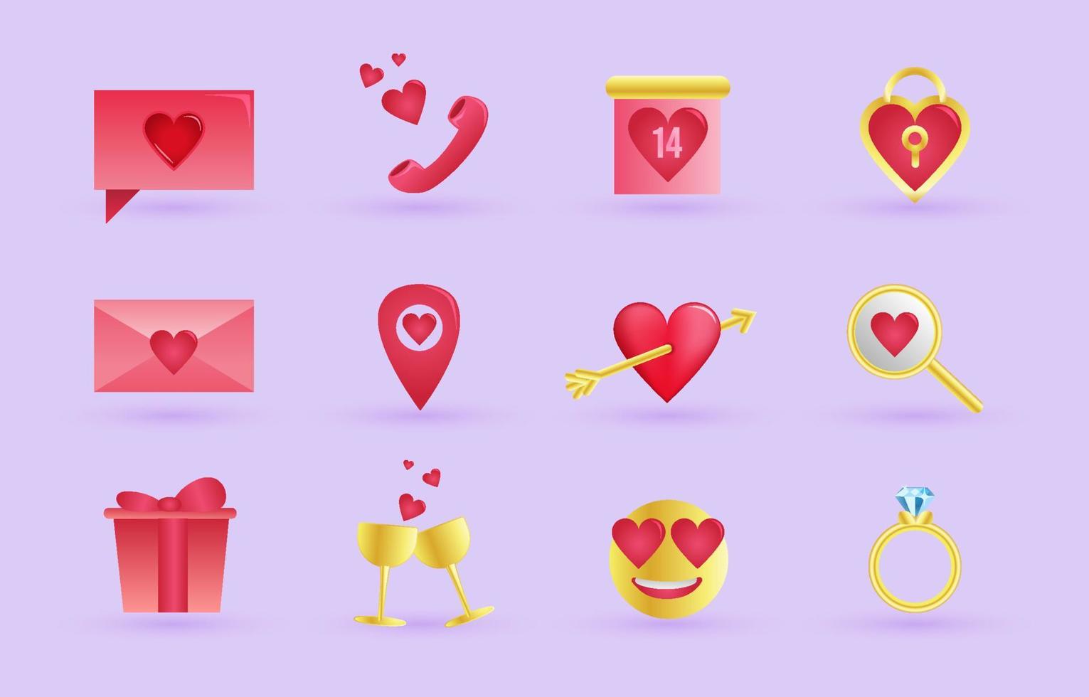 Valentinstag-Icon-Set vektor