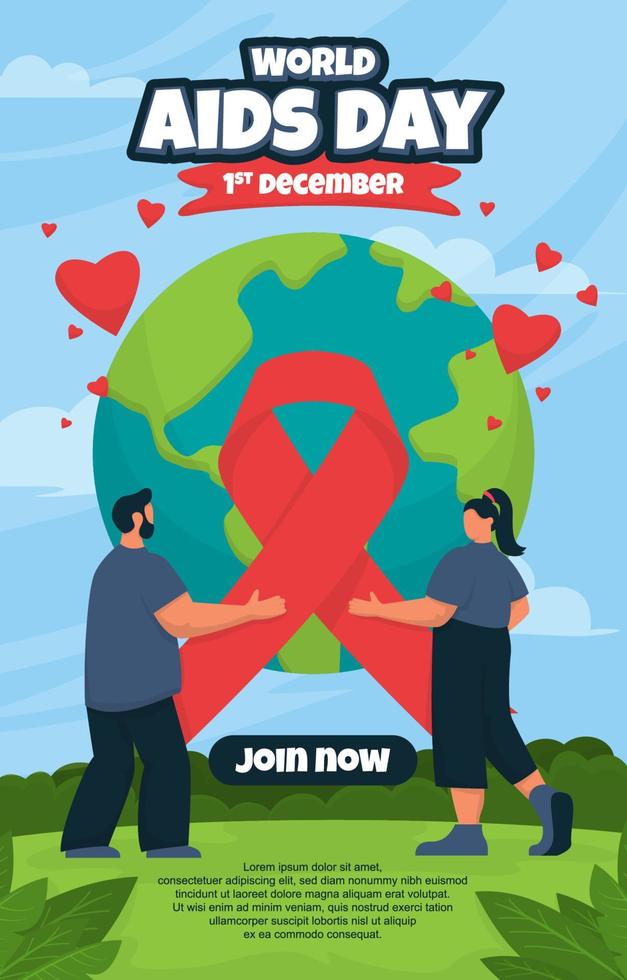 Plakatkonzept des Welt-Aids-Tages vektor