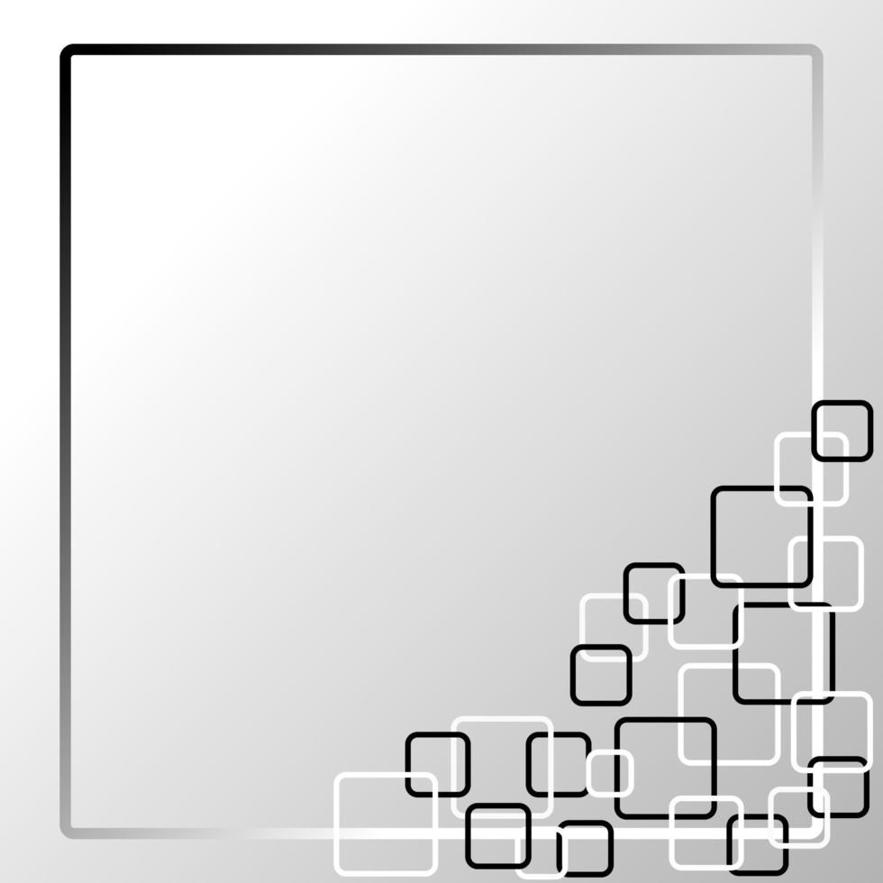 abstrakt bakgrund med fyrkantig form, svart och vit färg vektor