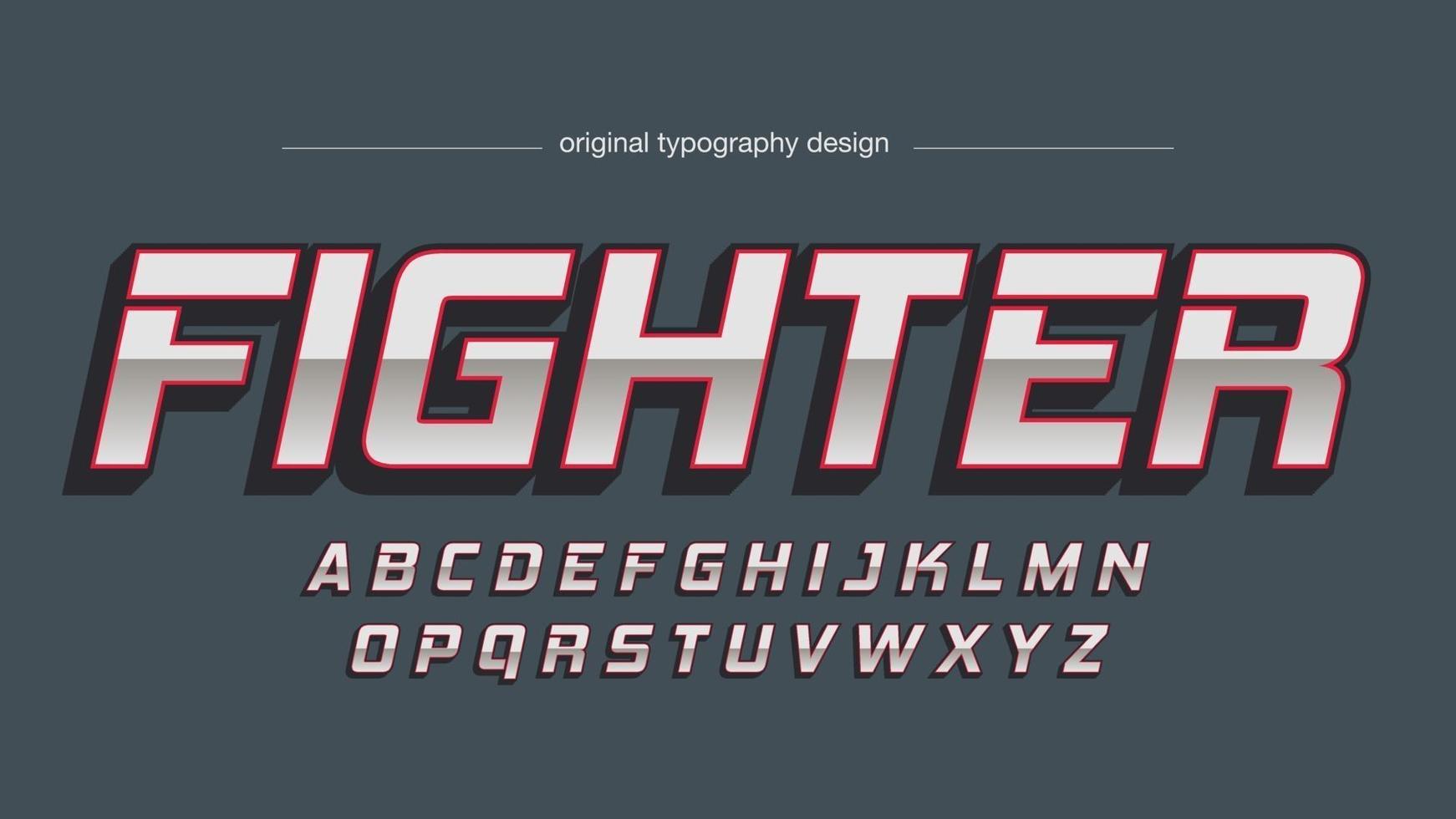 3D rot metallic Sport kursive Typografie vektor