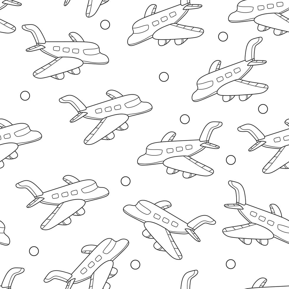 Flugzeug Musterdesign Vektor. isolierter weißer Hintergrund im Cartoon-Stil vektor