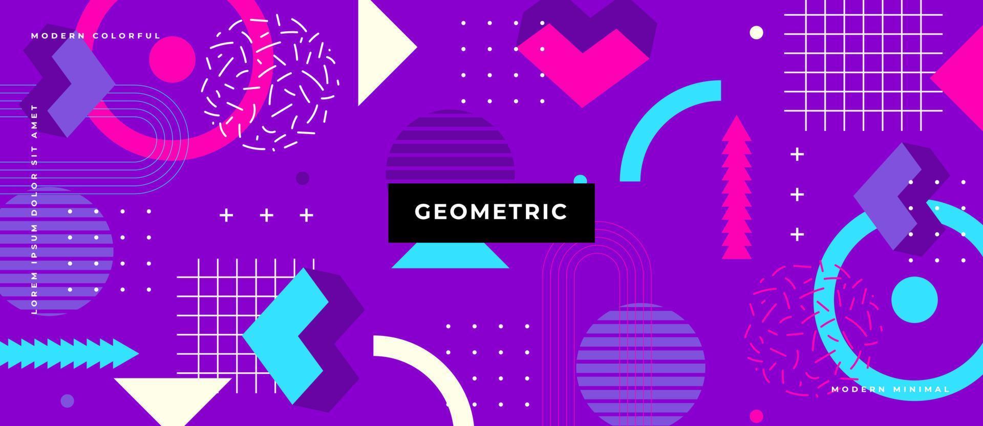 geometrisches nahtloses Muster im Stil der 80er Jahre. Memphis-Stilelemente, Form, Linie, Punkthintergrund. vektor