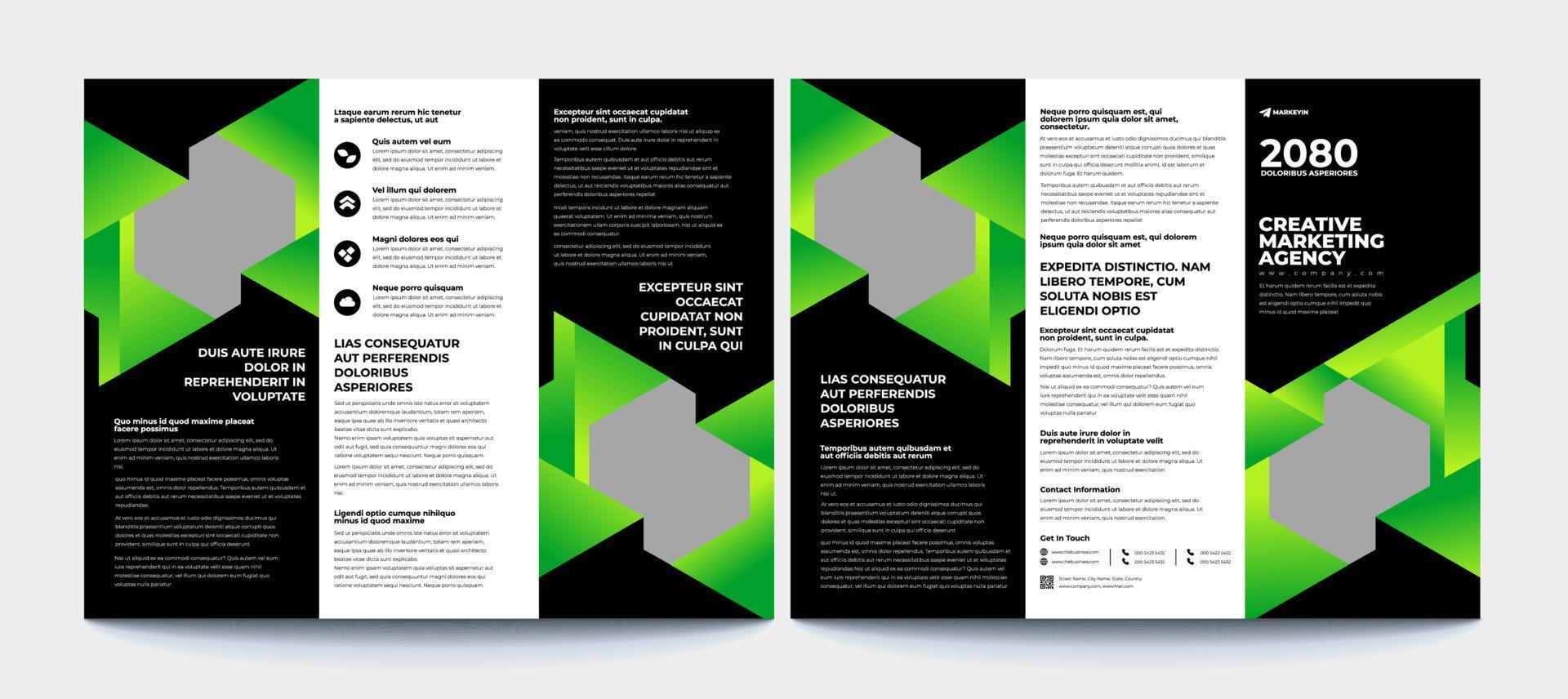 business trippelvikt broschyr layout design, vektor A4 broschyr mall