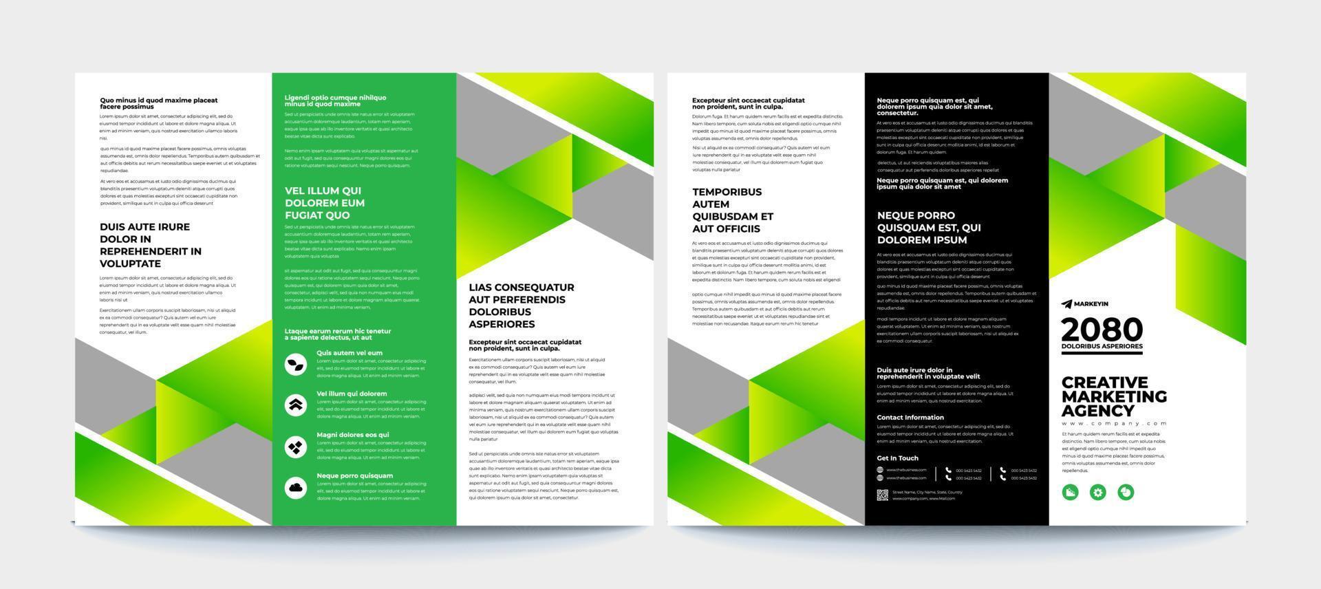 Business-Dreifach-Broschüren-Layout-Design, Vektor-A4-Broschürenvorlage vektor