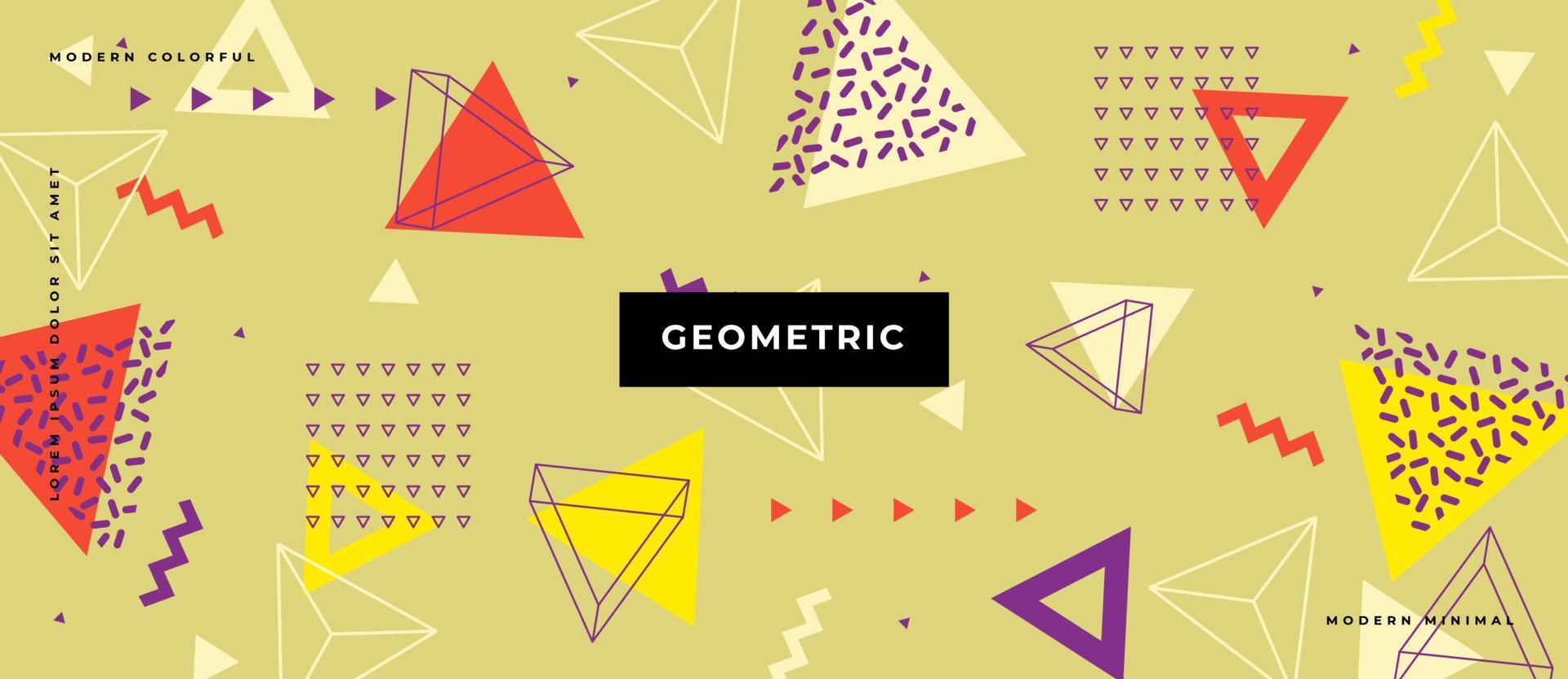 Memphis-Geometrie-Hintergrund. buntes Formenmuster, lebendige Farbtextur und funky Farbmuster abstrakter Vektorhintergrund. vektor