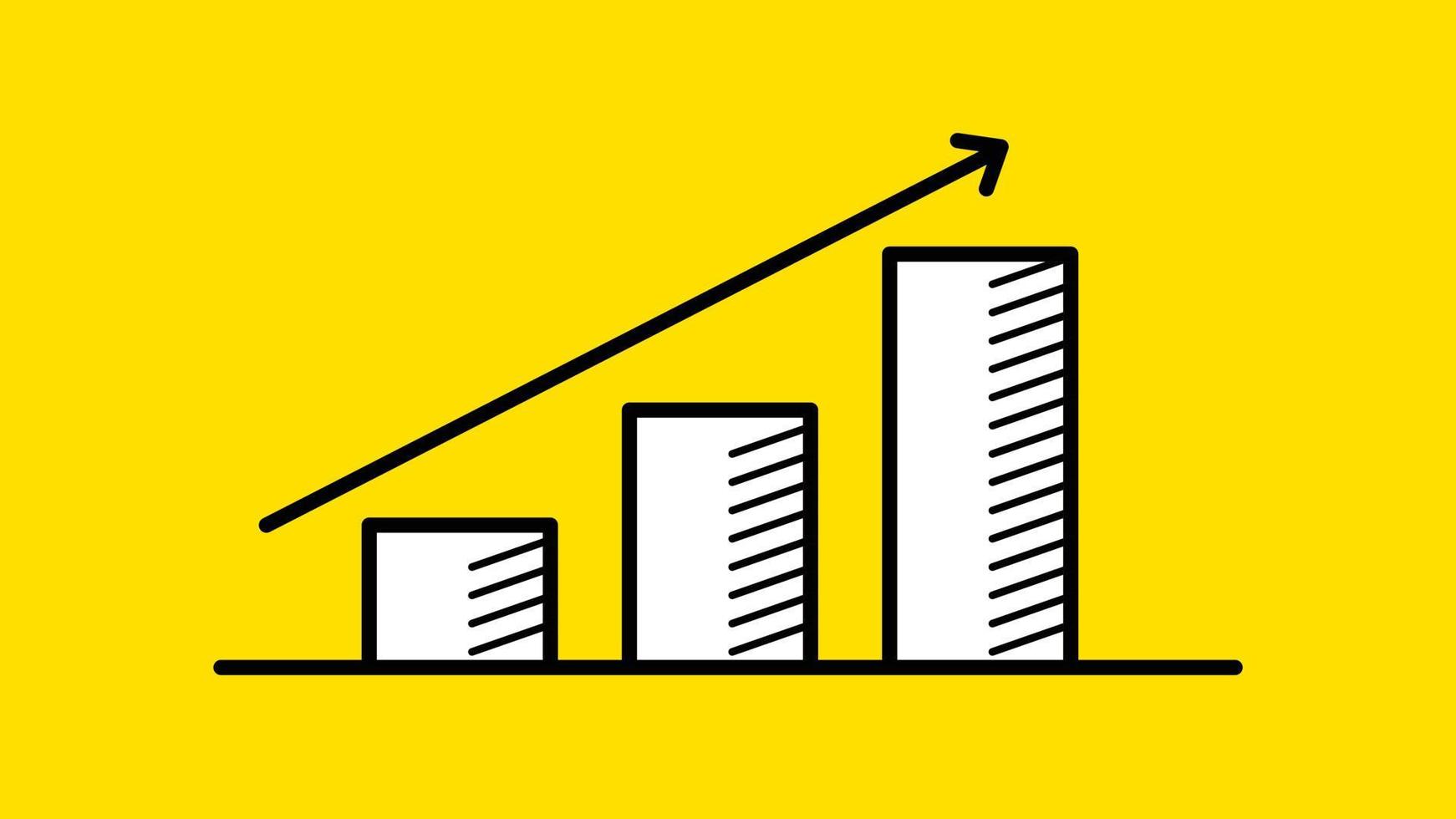 illustration vektorgrafik av statistisk kurva växer upp. lämplig för att visa vinst och mål på bra affärer. vektor