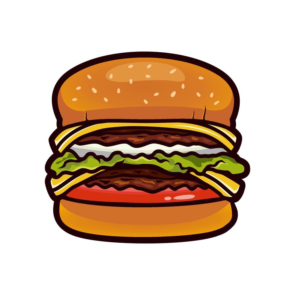 Burger-Logo-Vektor-Vorlage, Gestaltungselement für Logo, Poster, Karte, Banner, Emblem, T-Shirt. Vektor-Illustration vektor