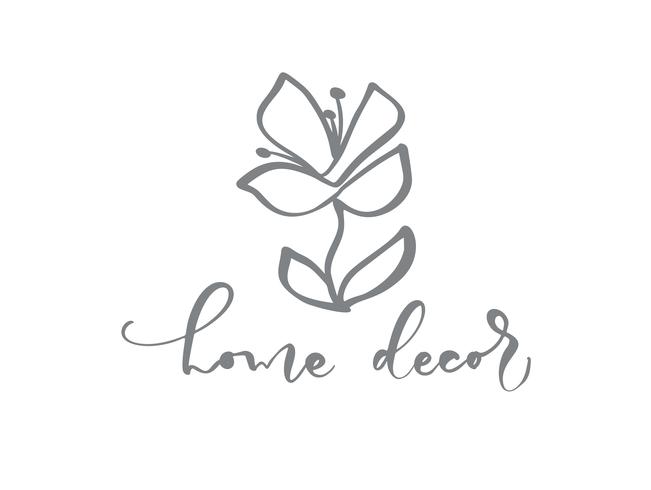Heminredning handritad enkel blommig ikon vektor från naturblomsterbutikens logotyp.