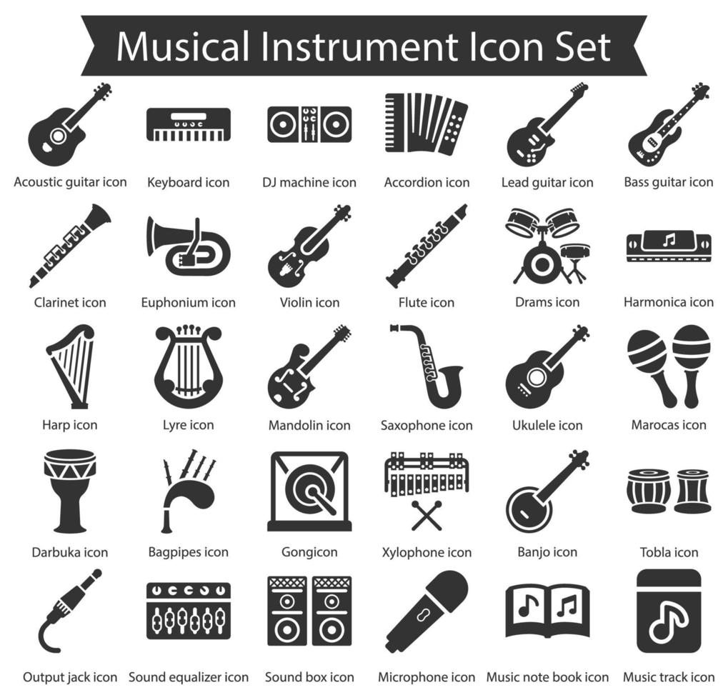 Musikinstrument Icon Pack vektor