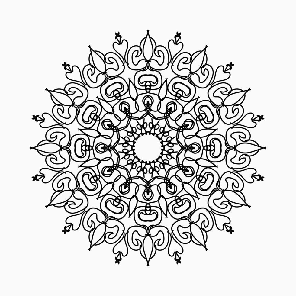 cirkulärt mönster i form av mandala med blomma för henna mandala tatuering dekoration. vektor