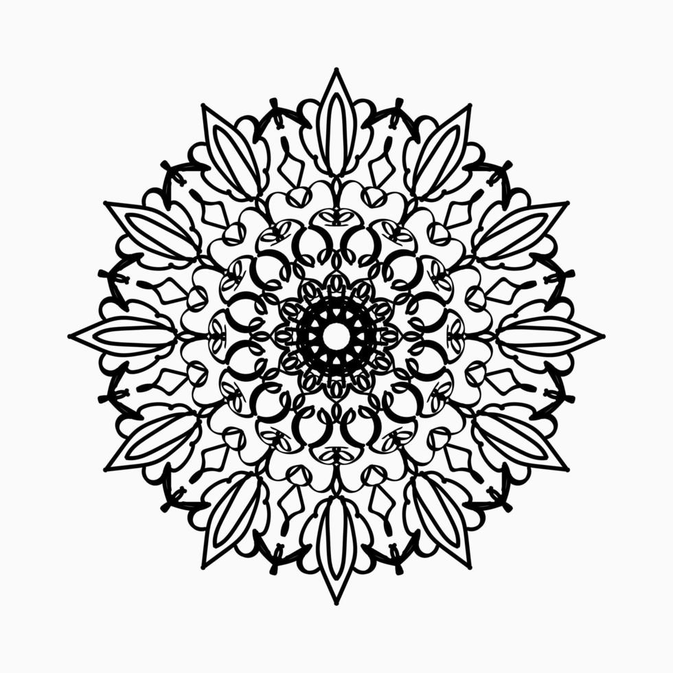 kreisförmiges Muster in Form von Mandala mit Blume für Henna-Mandala-Tattoo-Dekoration. vektor