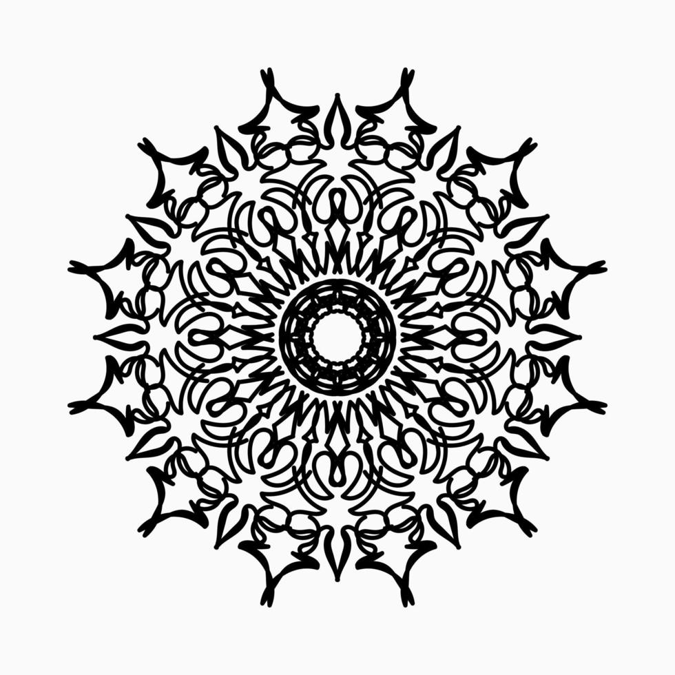 cirkulärt mönster i form av mandala med blomma för henna mandala tatuering dekoration. vektor