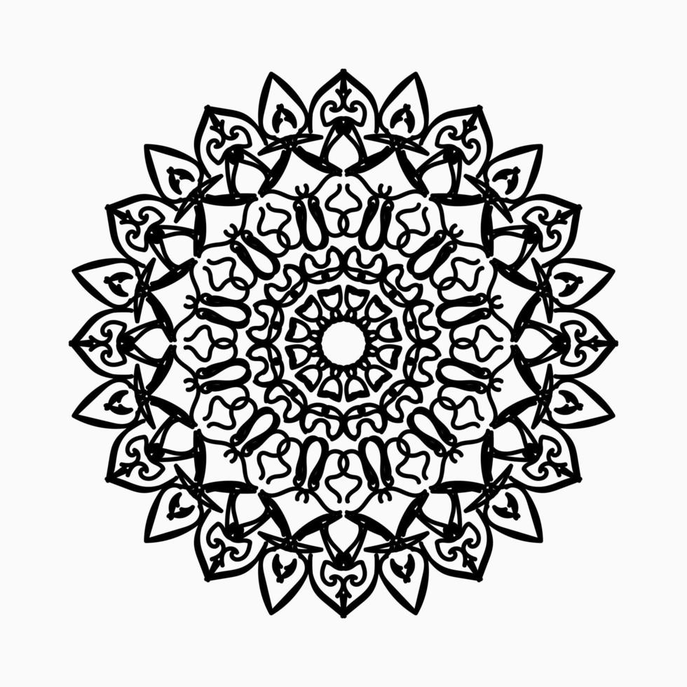 kreisförmiges Muster in Form von Mandala mit Blume für Henna-Mandala-Tattoo-Dekoration. vektor