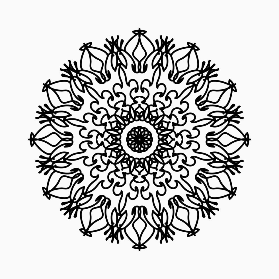 cirkulärt mönster i form av mandala med blomma för henna mandala tatuering dekoration. vektor