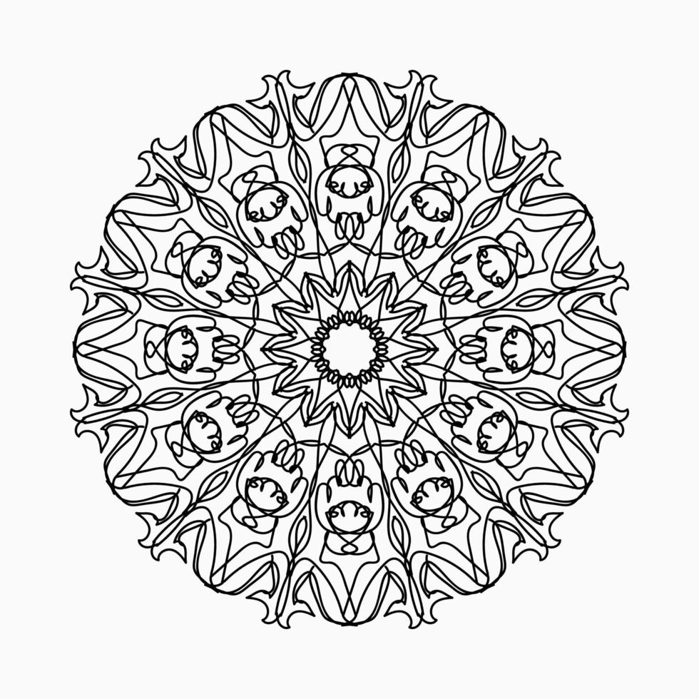 kreisförmiges Muster in Form von Mandala mit Blume für Henna-Mandala-Tattoo-Dekoration. vektor