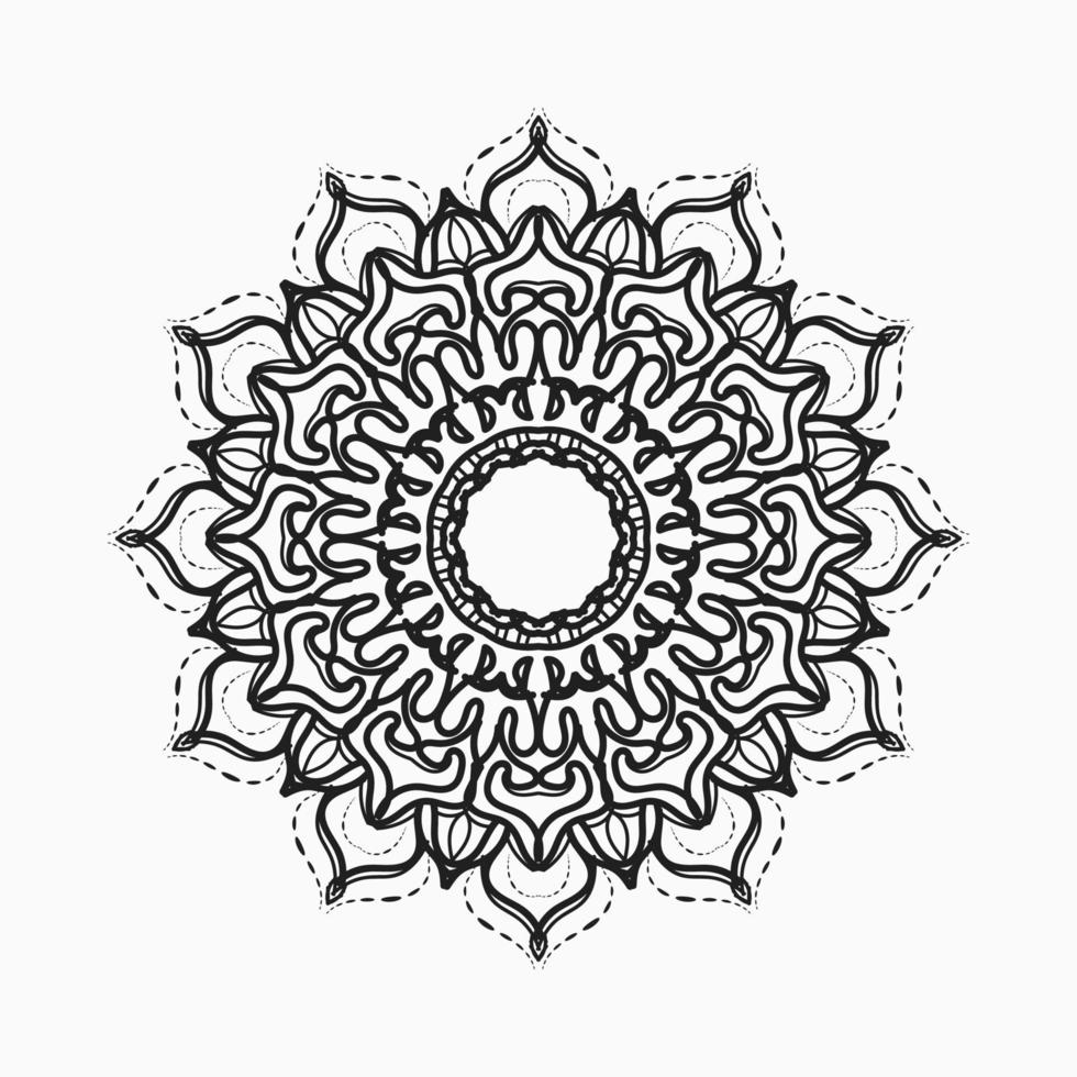 cirkulärt mönster i form av mandala med blomma för henna mandala tatuering dekoration. vektor