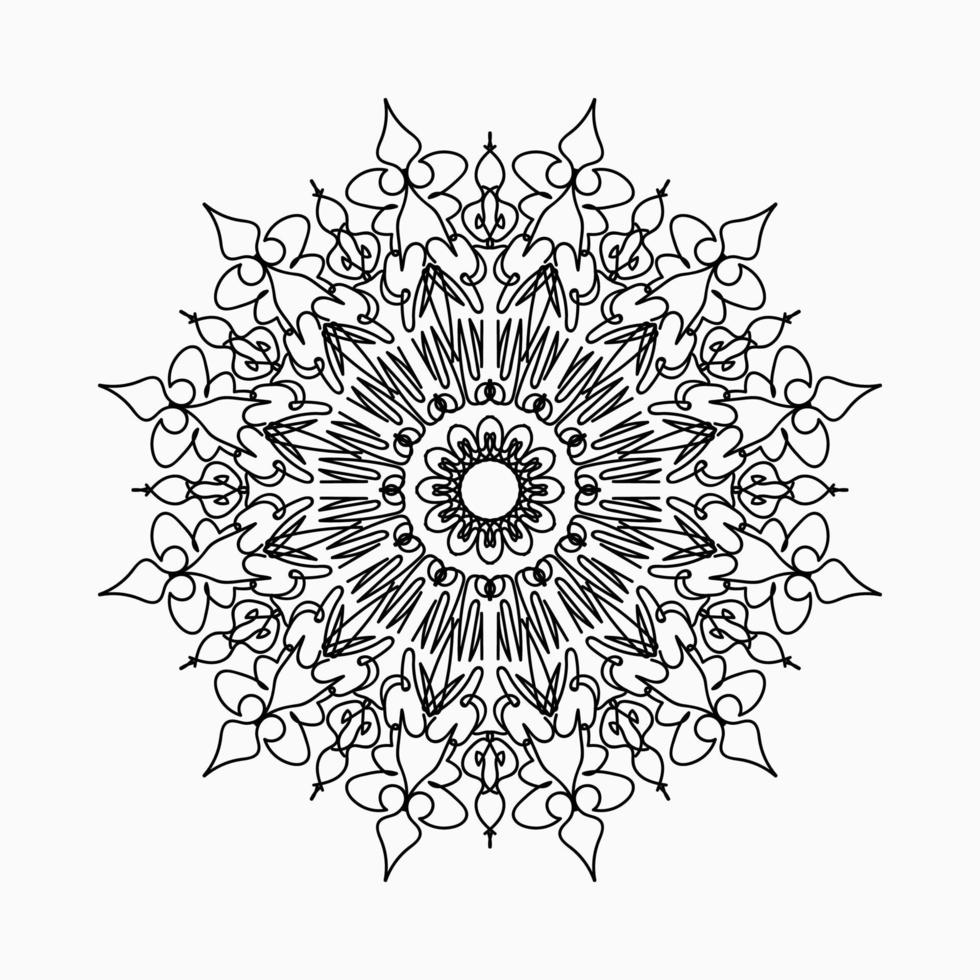 kreisförmiges Muster in Form von Mandala mit Blume für Henna-Mandala-Tattoo-Dekoration. vektor