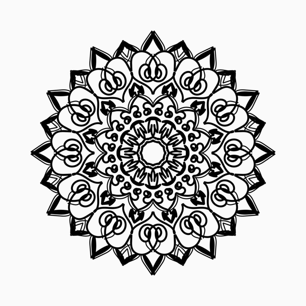 cirkulärt mönster i form av mandala med blomma för henna mandala tatuering dekoration. vektor