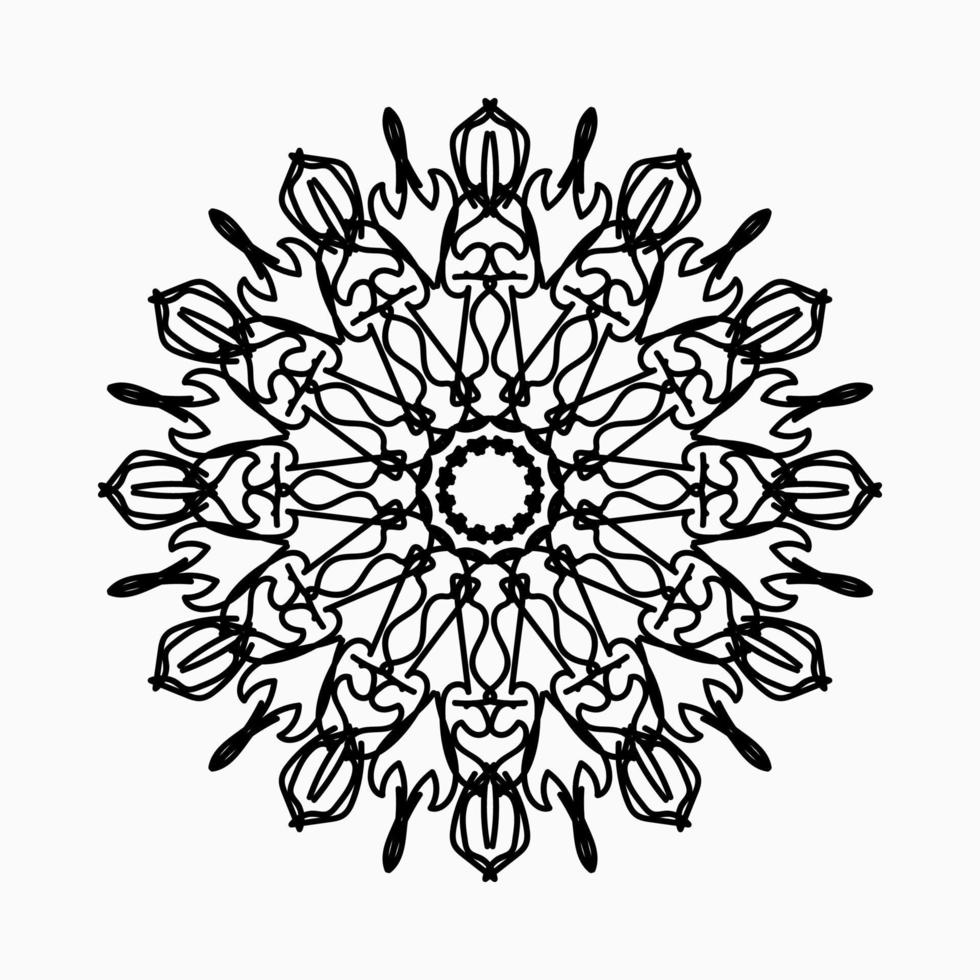 kreisförmiges Muster in Form von Mandala mit Blume für Henna-Mandala-Tattoo-Dekoration. vektor