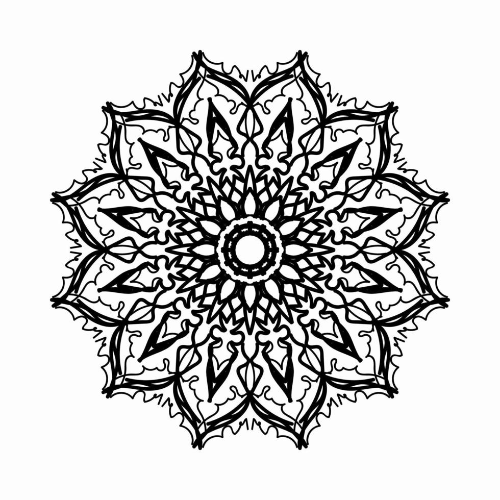 kreisförmiges Muster in Form von Mandala mit Blume für Henna-Mandala-Tattoo-Dekoration. vektor