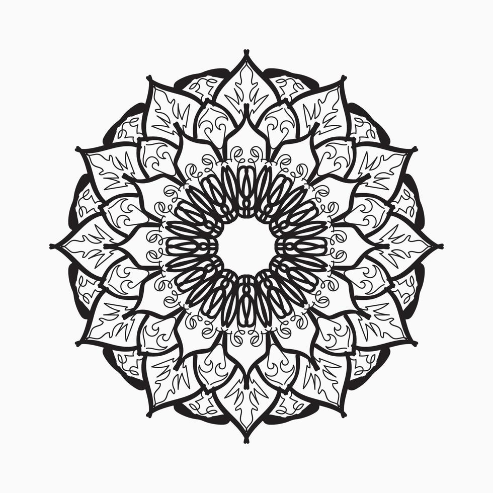 kreisförmiges Muster in Form von Mandala mit Blume für Henna-Mandala-Tattoo-Dekoration. vektor