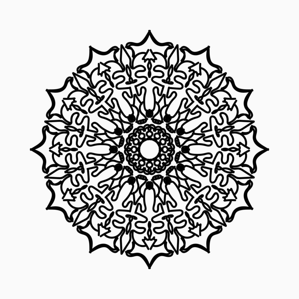 kreisförmiges Muster in Form von Mandala mit Blume für Henna-Mandala-Tattoo-Dekoration. vektor