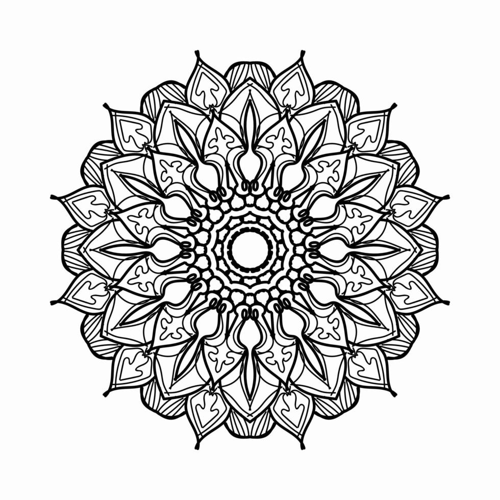 cirkulärt mönster i form av mandala med blomma för henna mandala tatuering dekoration. vektor