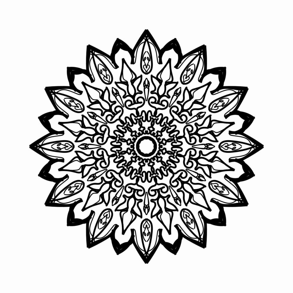 kreisförmiges Muster in Form von Mandala mit Blume für Henna-Mandala-Tattoo-Dekoration. vektor