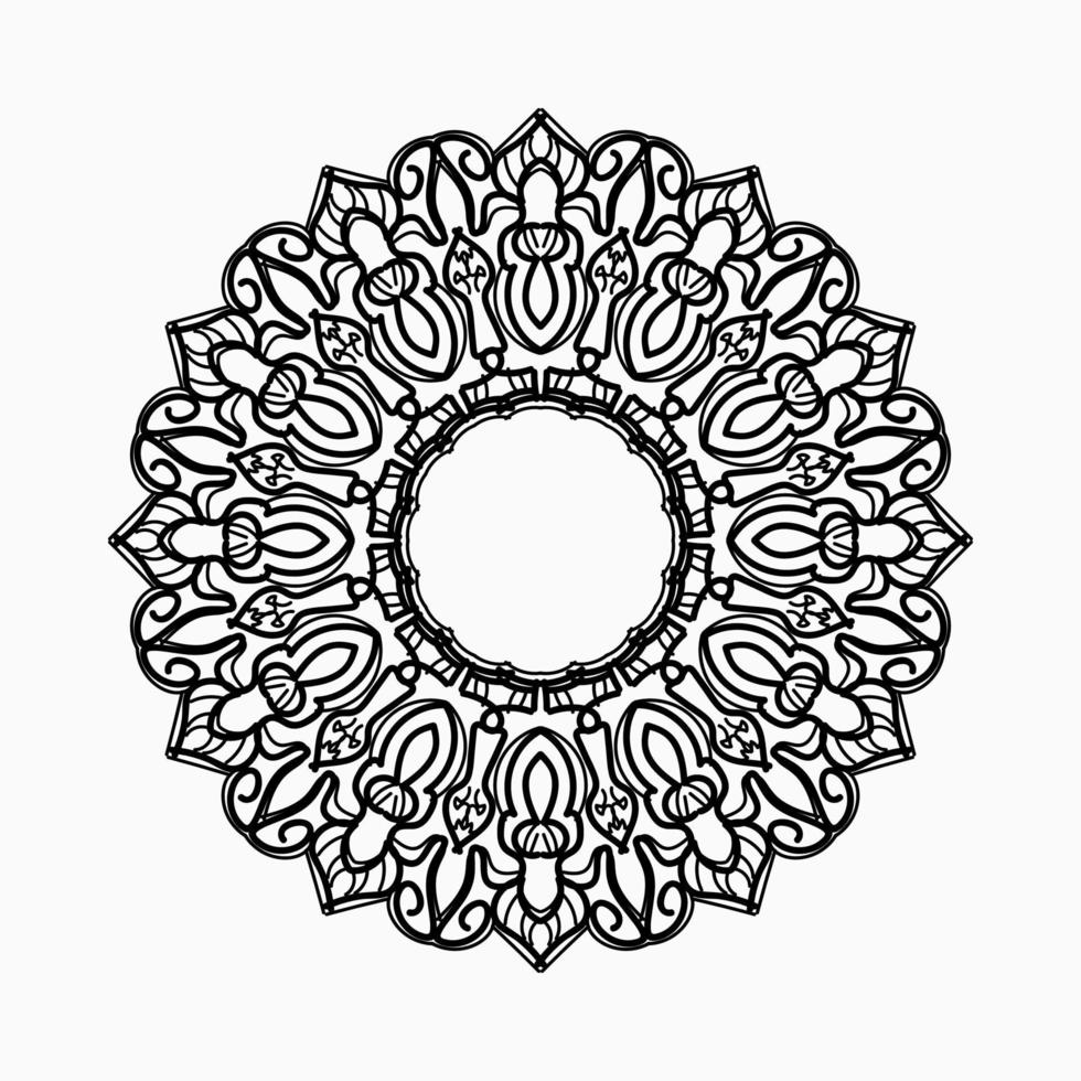 cirkulärt mönster i form av mandala med blomma för henna mandala tatuering dekoration. vektor