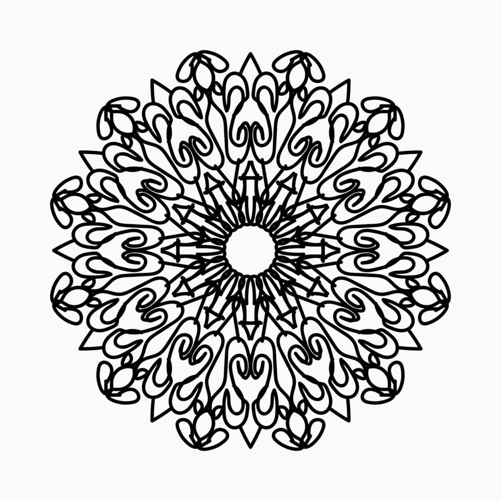 cirkulärt mönster i form av mandala med blomma för henna mandala tatuering dekoration. vektor