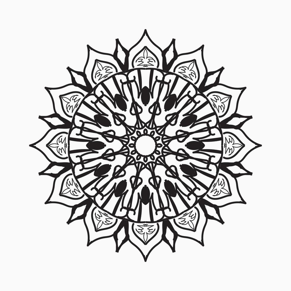 kreisförmiges Muster in Form von Mandala mit Blume für Henna-Mandala-Tattoo-Dekoration. vektor